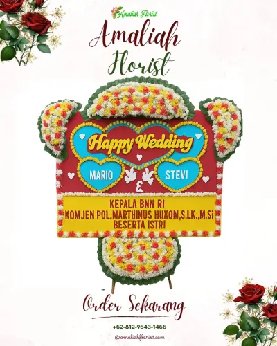 Karangan Papan Bunga Pernikahan di Citalang